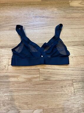 Dkny Navy Sheer Mesh Bralette with Crisscross Straps